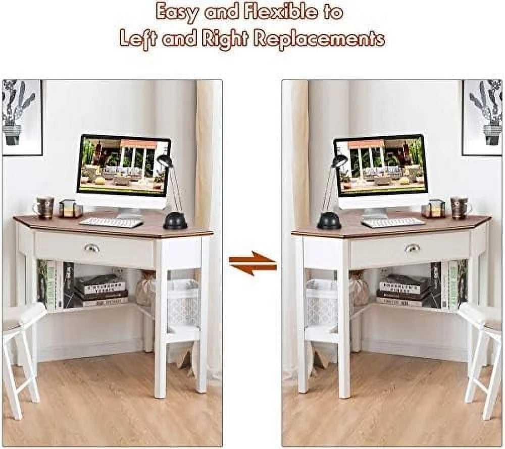 Corner Computer Desk with Drawer D452746
