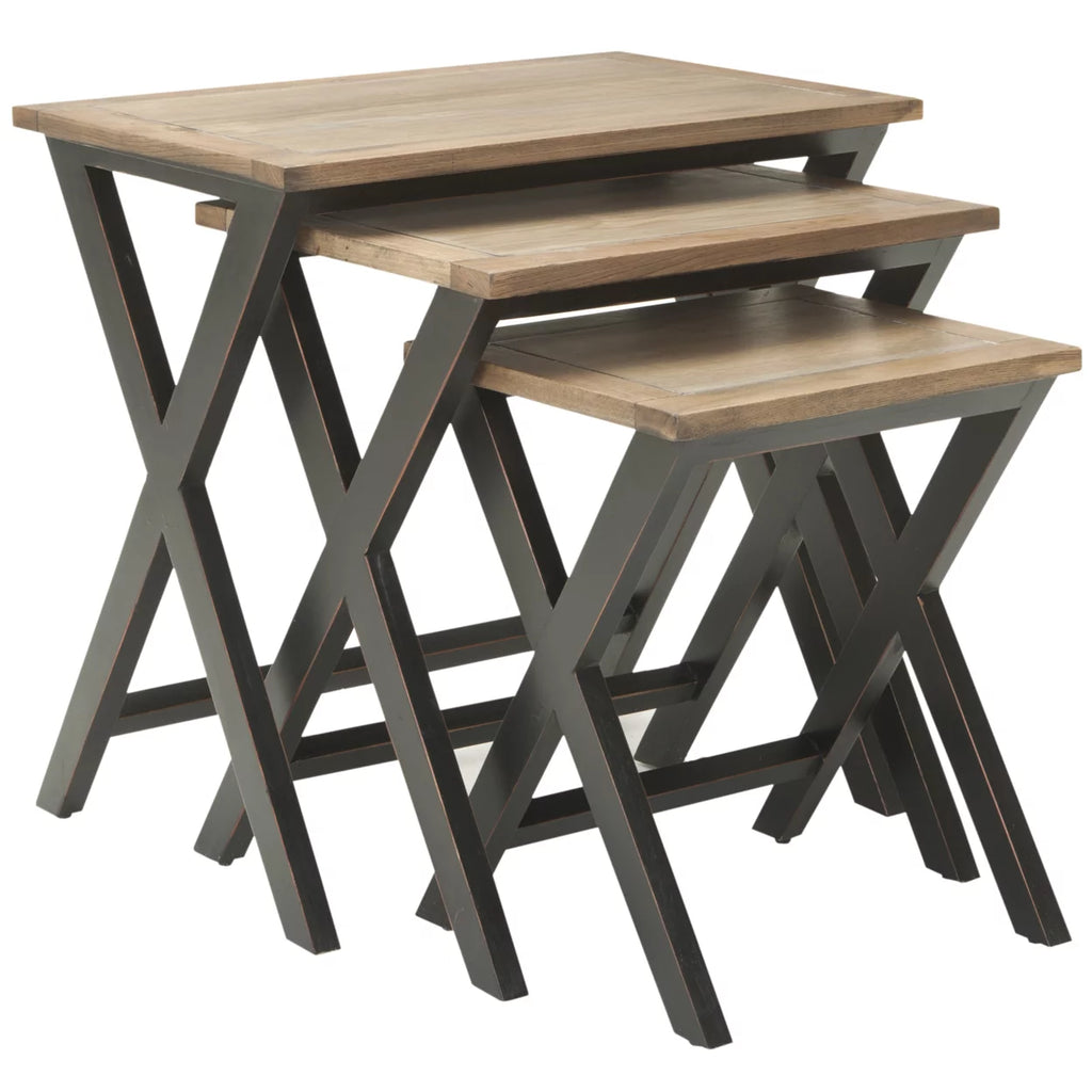 Black Oak Stacking Tray Tables H324461