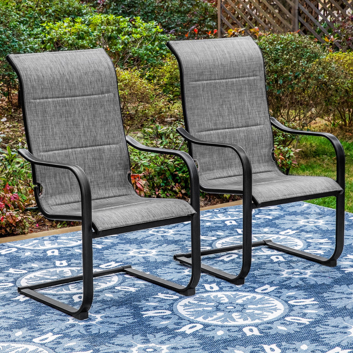 7 Pieces Outdoor Patio Dining Set with 6 Textilene Chairs and Metal Table V20465