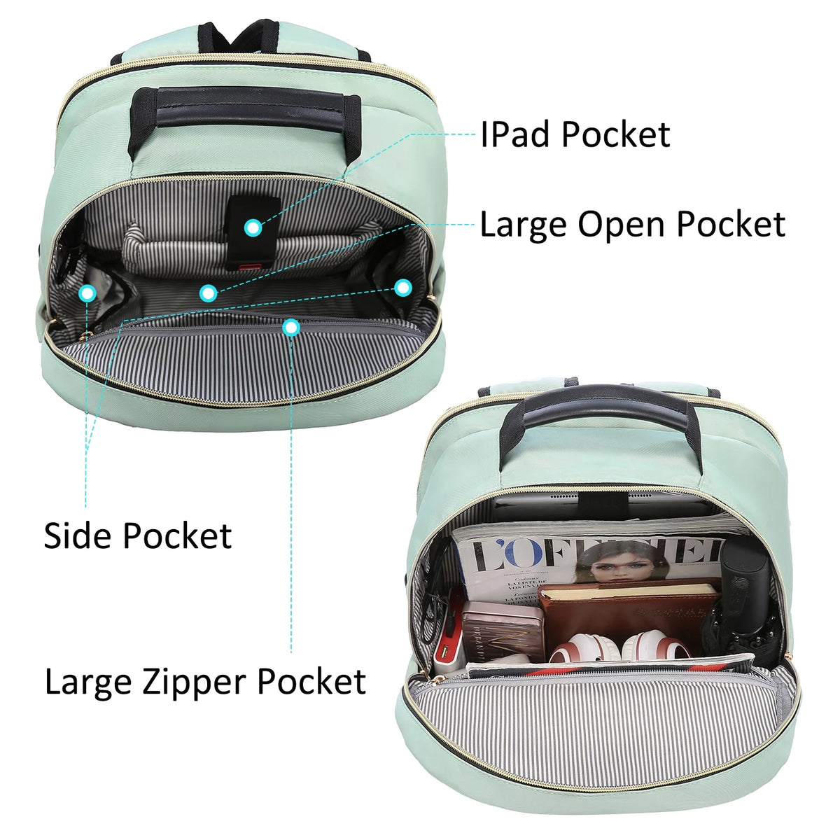 15.6" Quilted Laptop Backpack with USB I48910