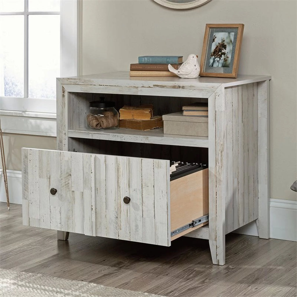 White Engineered Wood Lateral File Cabinet U107