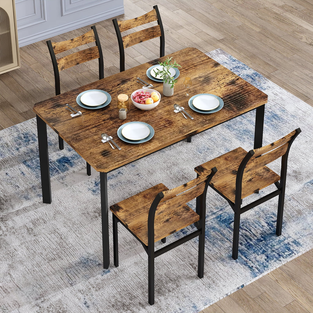 Dining Table Set for 4 with 4 Chairs Y6037