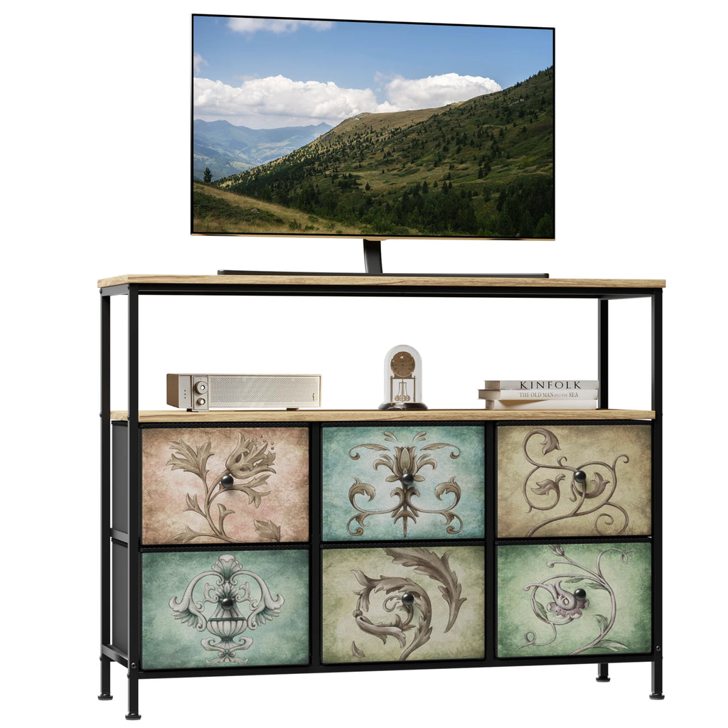 9 Drawer Dresser with Fabric Drawers O132