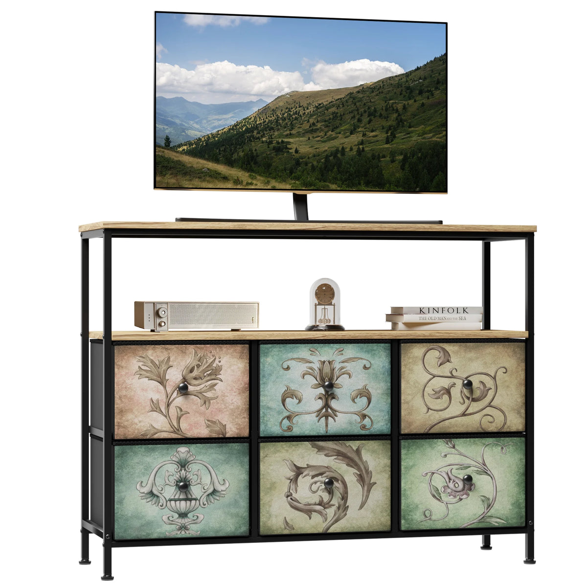 9 Drawer Dresser with Fabric Drawers O132