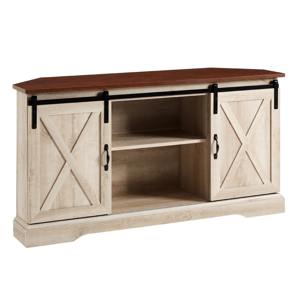 White Oak Corner TV Stand P497140
