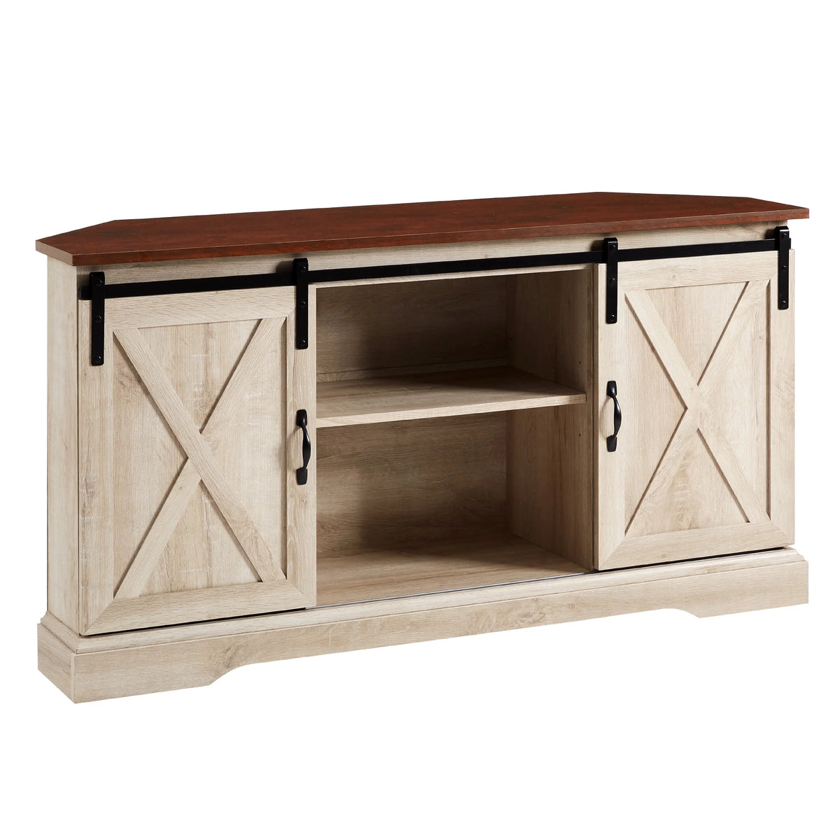 White Oak Corner TV Stand P497140