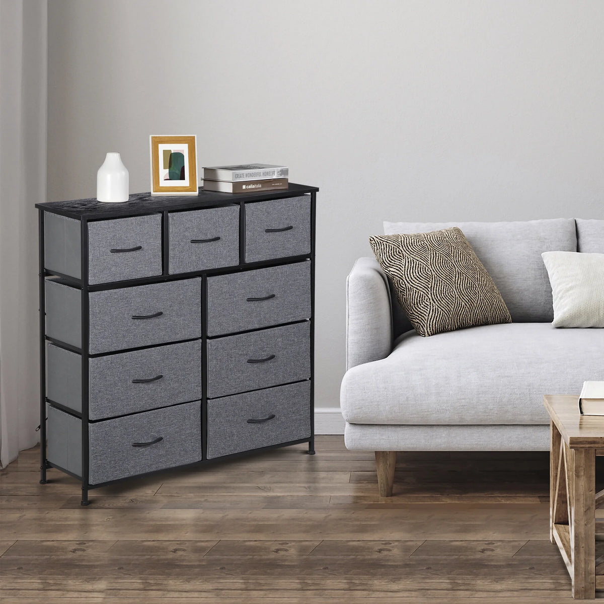 9 Drawer Fabric Storage Dresser P385456