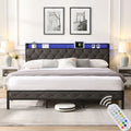 King Bed Frame with Storage Headboard and LED Lights K24238