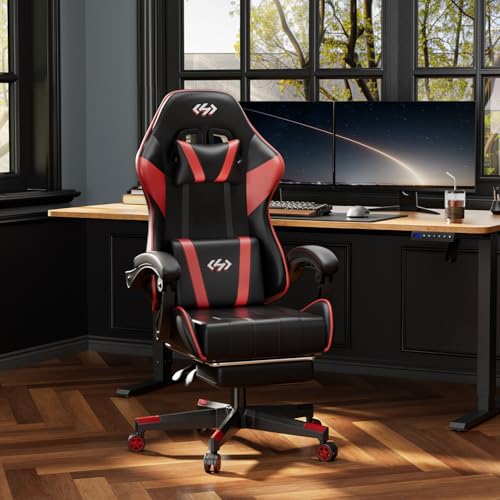 Ergonomic Gaming Chair with Footrest and Headrest G27487