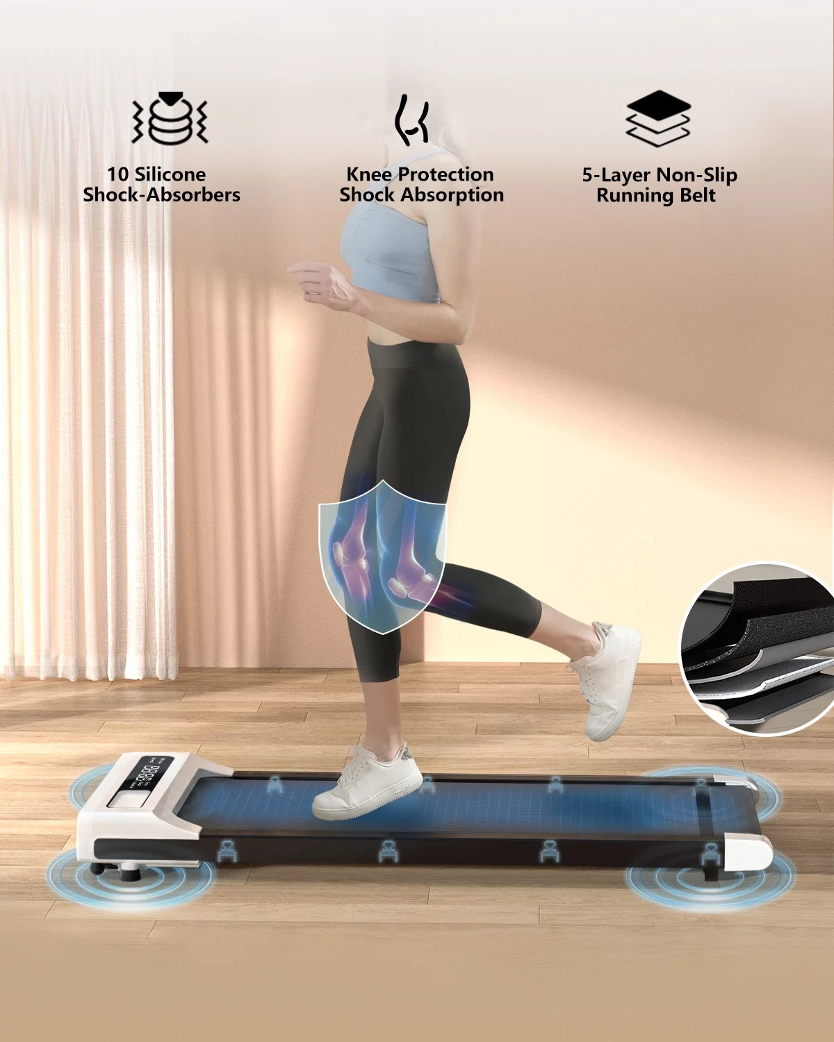 2 in 1 Portable Under Desk Treadmill with Remote Control E4505