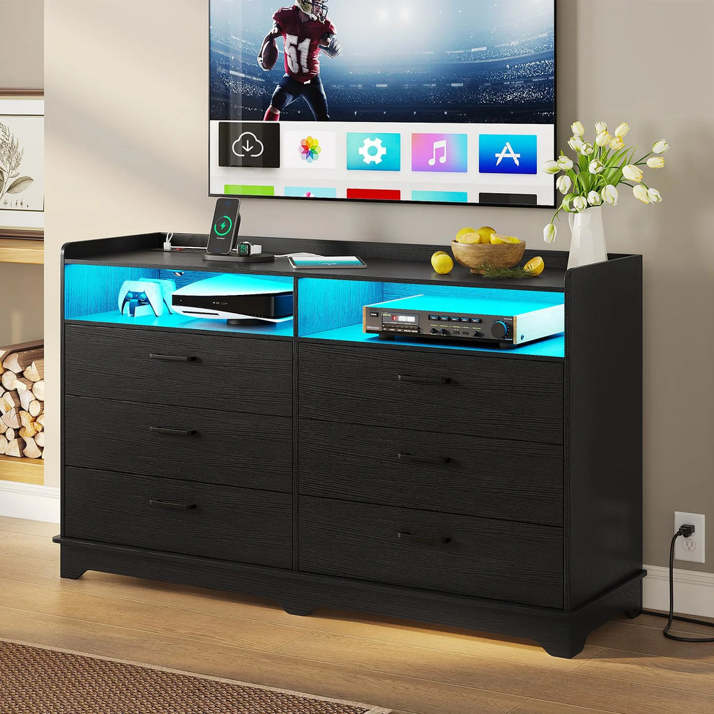 Black 6 Drawer Dresser Z99449