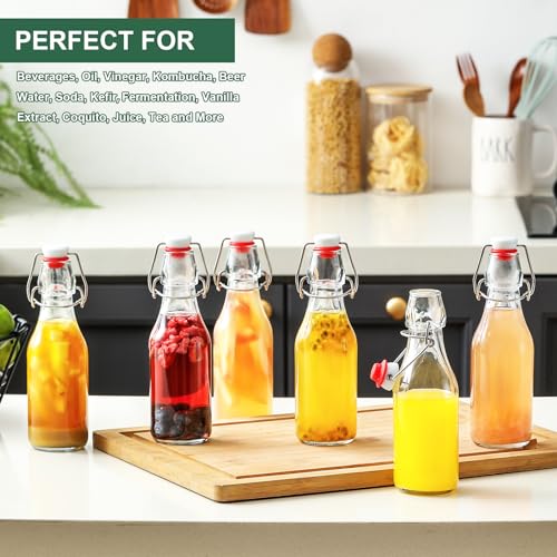 8 Pack 8.5oz Flip Top Glass Bottles J927