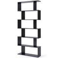 Black 6 Shelf Geometric Bookcase D731262