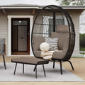 Wicker Egg Chair with Ottoman, Stand, Cushions S44733
