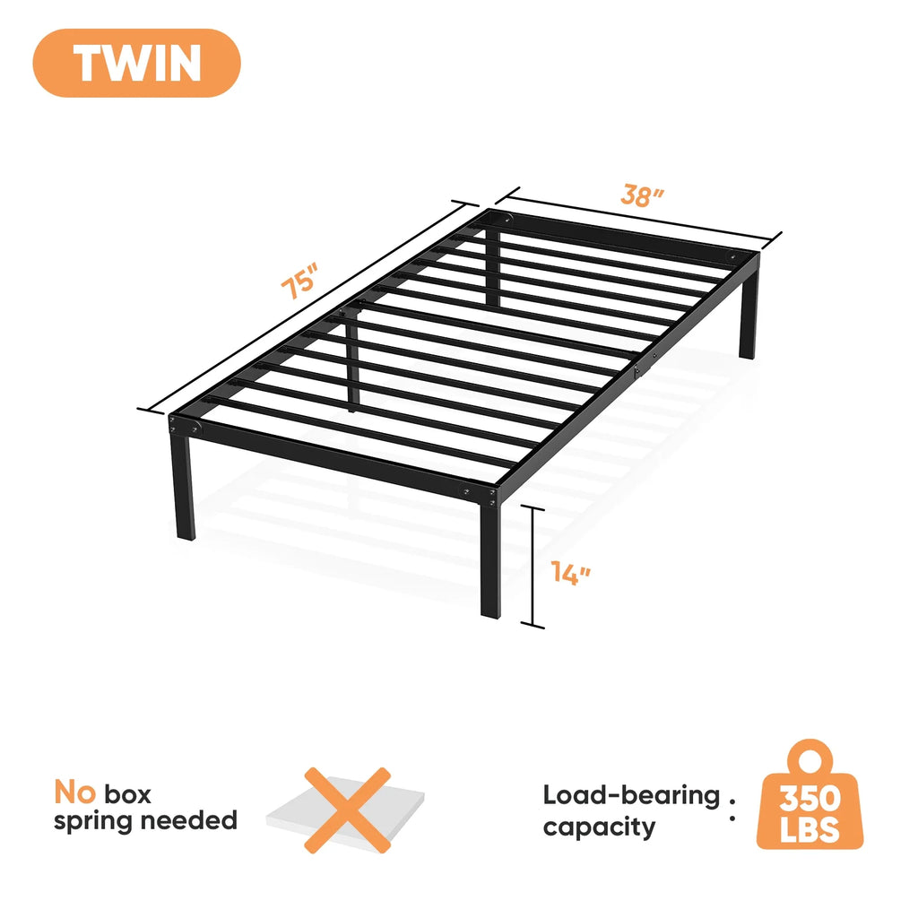 Queen Size Black Metal Platform Bed Frame R28272