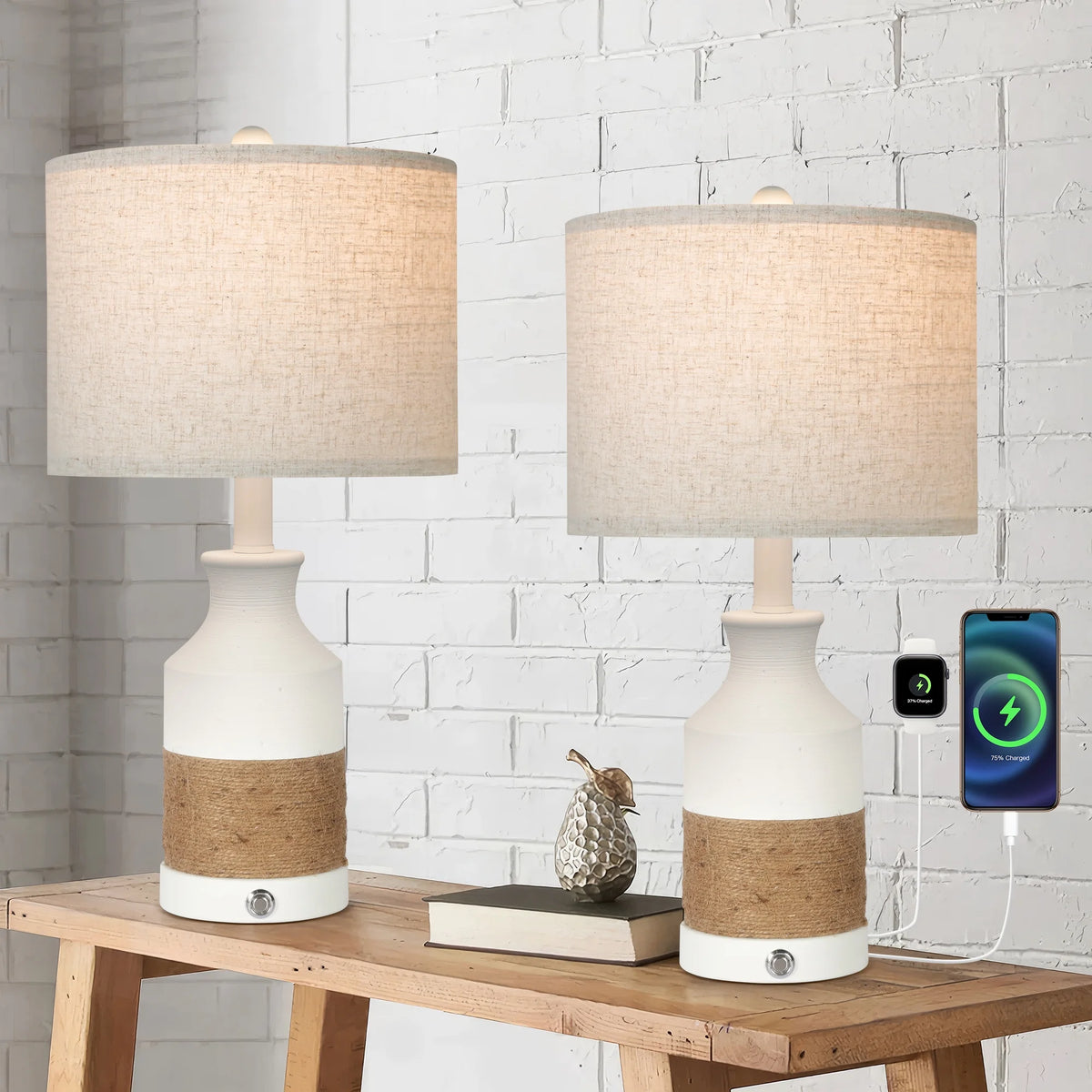 Boho Resin Table Lamp Set of 2 E913278