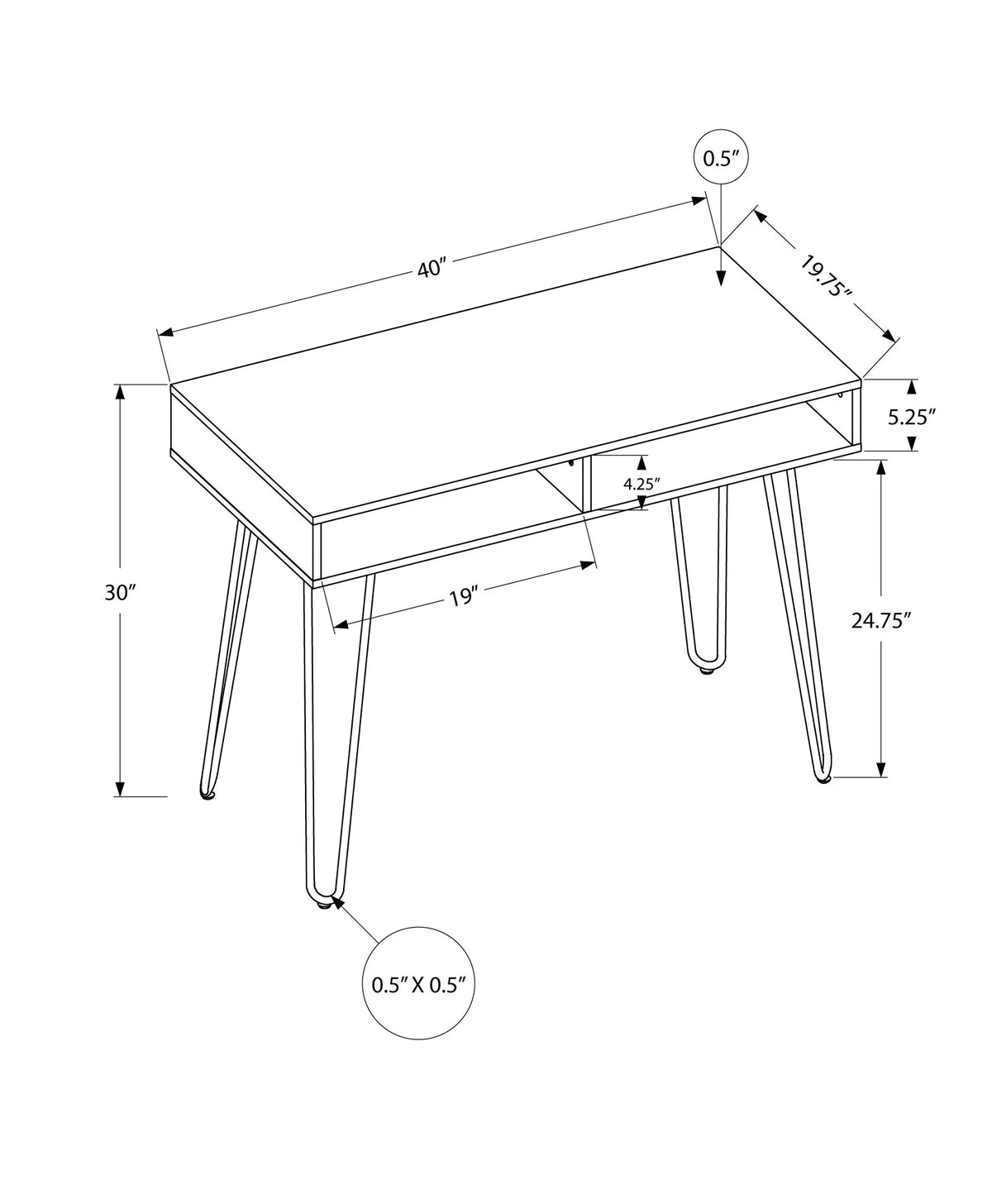 Grey Laminate Computer Desk with Storage Drawers G174945