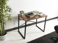 Black Metal Frame 35" Wooden Top Writing and Computer Desk B31823