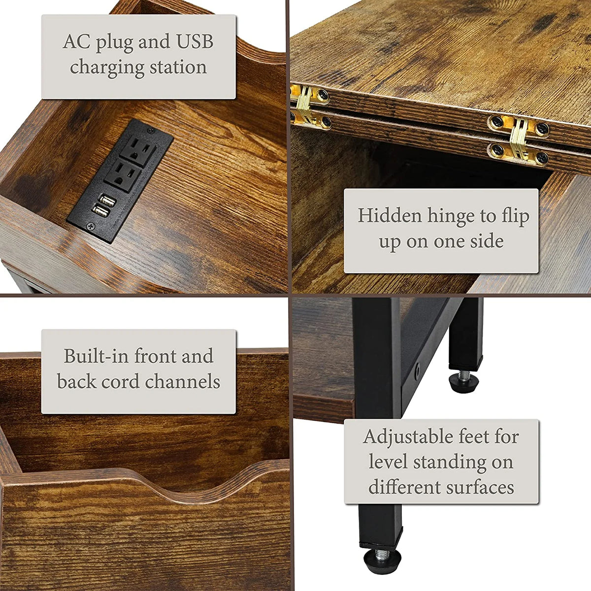 12 Inch Wide Narrow Charging End Table Y92488