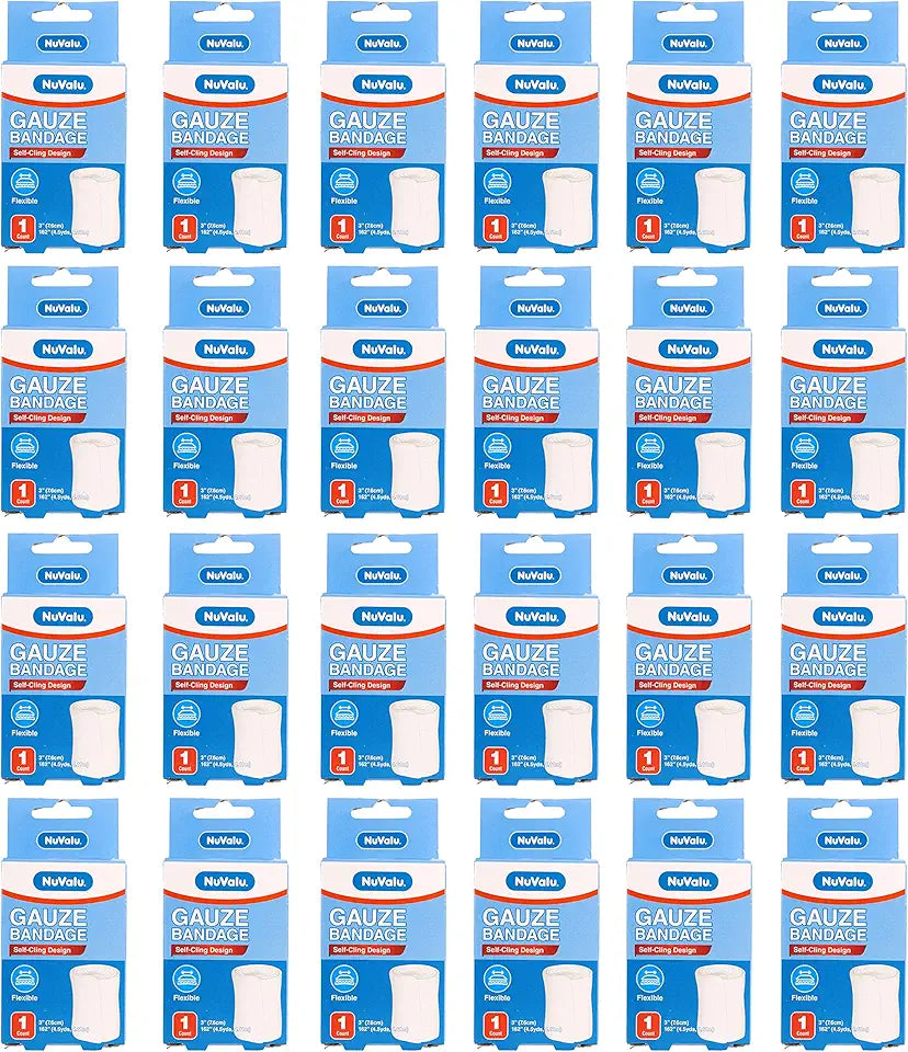 24 Rolls Gauze Bandage Medical Wrap Cloth Pads Flexible Surgical Tape 3" 4.5yds D833