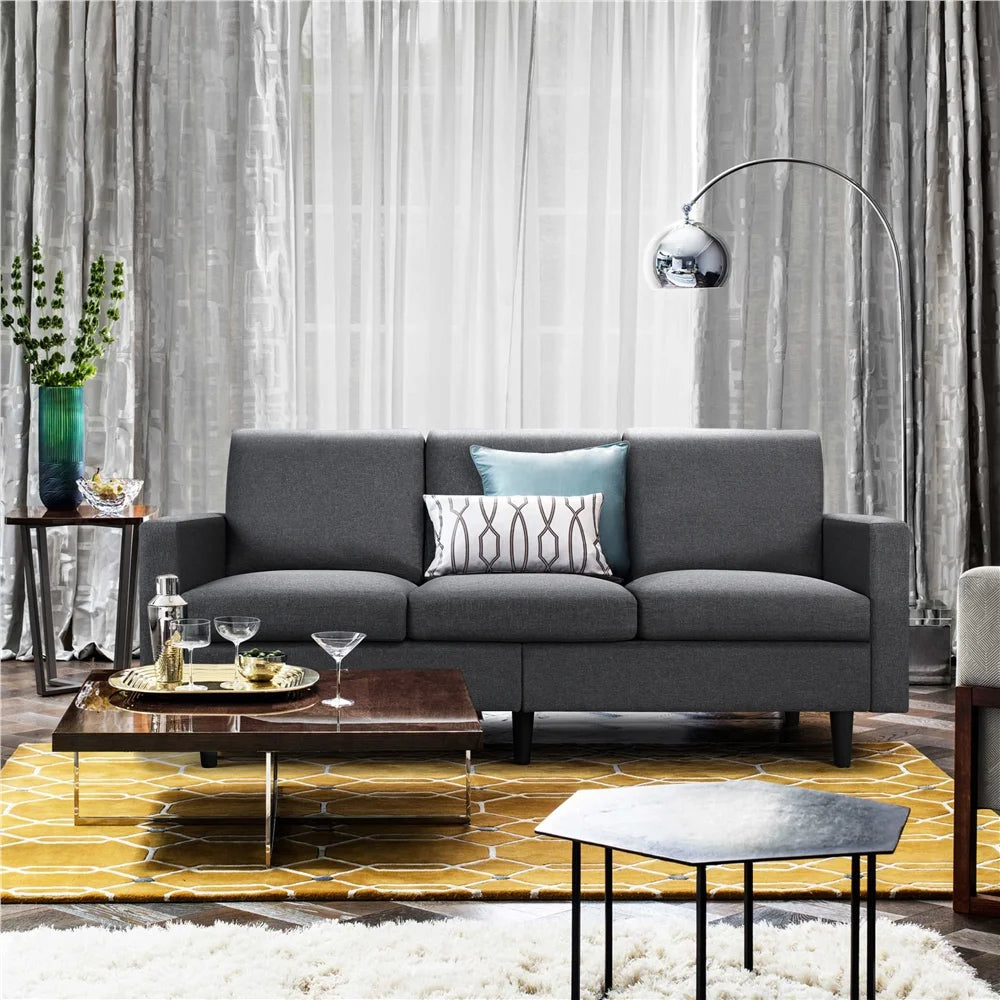 Gray Fabric 3-Seater Sofa C553