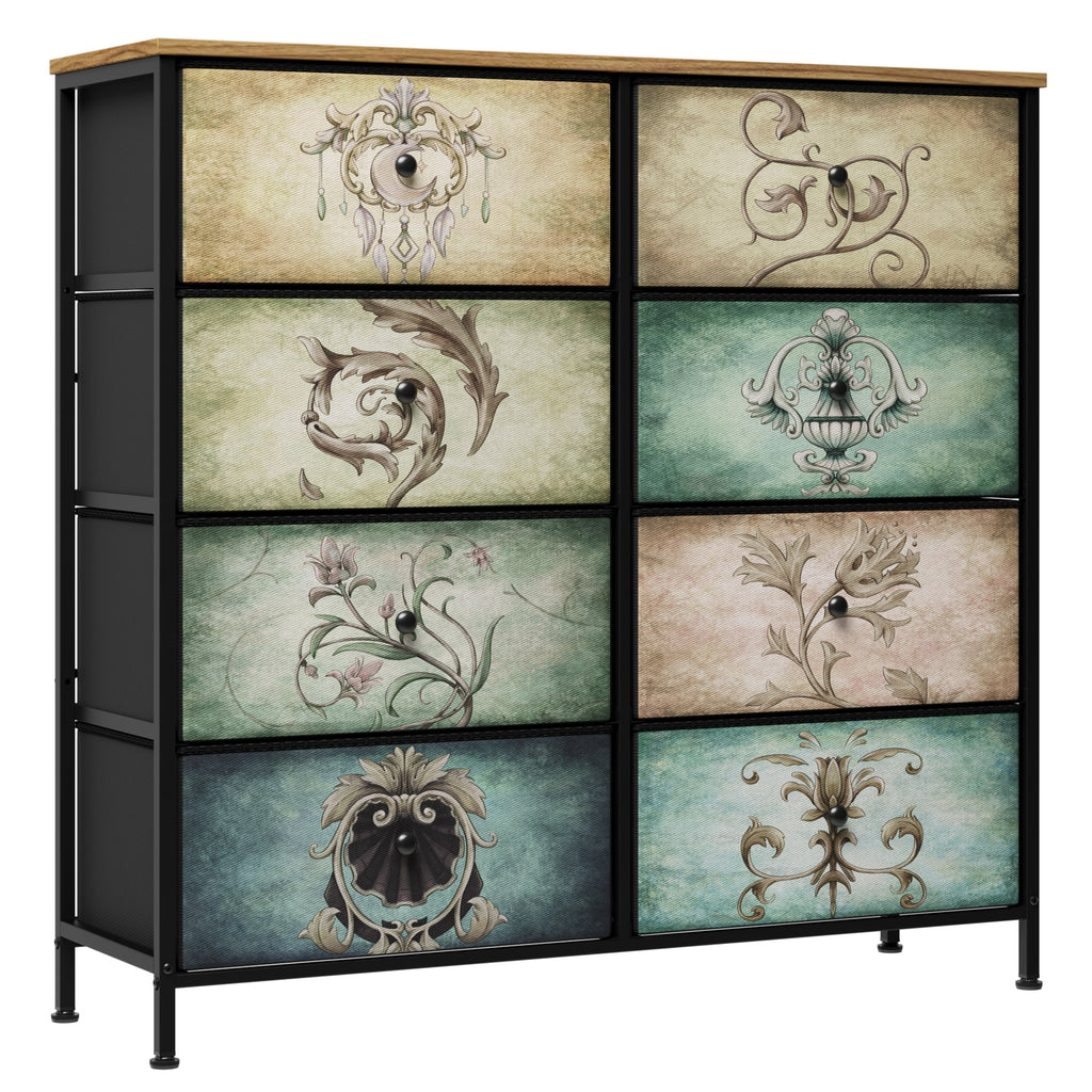 9 Drawer Dresser with Fabric Drawers O132