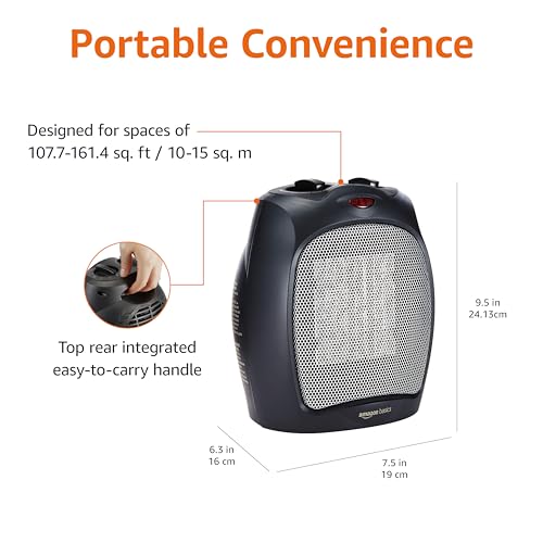 Ceramic Space Heater Portable 1500W Black I859